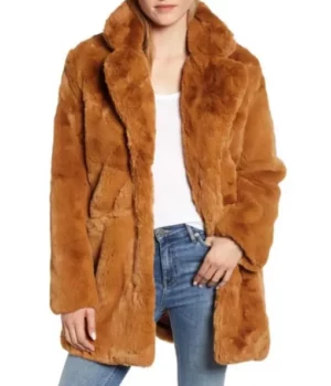 Melody Mel Bayani The Equalizer Brown Faux Fur Coat