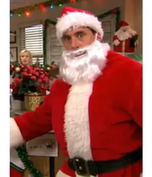 Michael Scott The Office Santa Claus Red Costume Jacket side