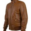 Narcos Boyd Holbrook Brown Bomber Leather Jacket side