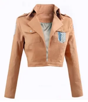 Survey Corps Attack On Titan Beige Cropped Jacket