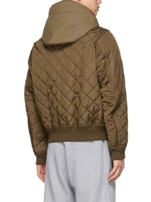 The Equalizer Queen Latifah Quilted Brown Hooded Jacket back