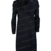The Equalizer Robyn Mccall Black Wool Coat Front