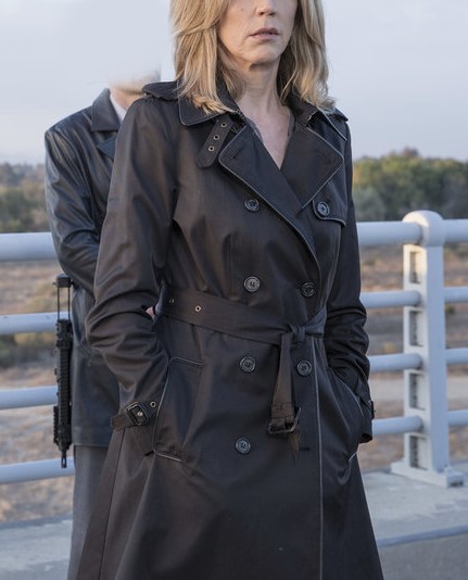 Helena Colony Double Breasted Long Trench Coat front