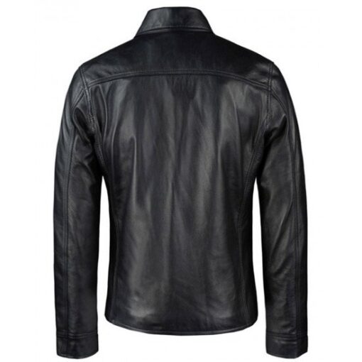 Joe Looper Black Genuine Leather Jacket back