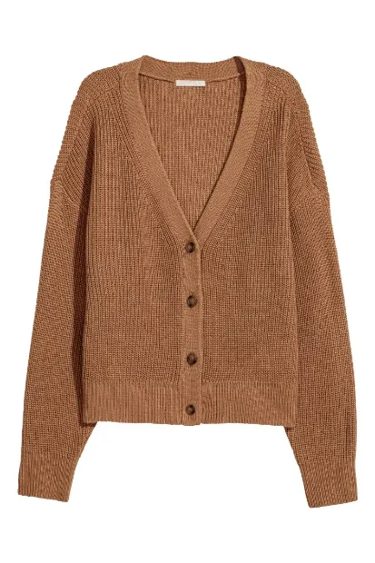 Leah Rilke The Wilds Brown Cardigan Sweater front