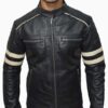 Matt Damon Good Will Hunting Black Leather Jacket front