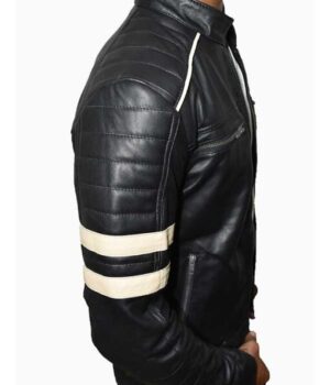 Matt Damon Good Will Hunting Black Leather Jacket side