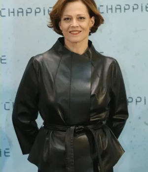 Michelle Bradley Chappie Black Leather Jacket front