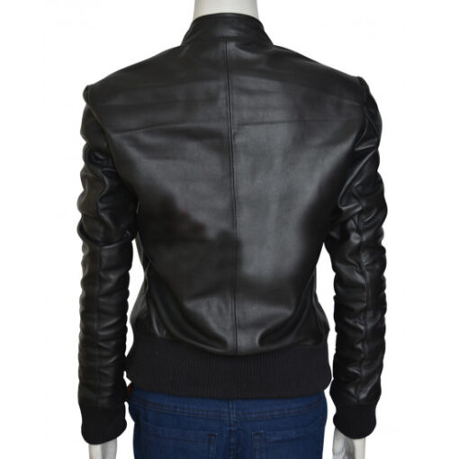 Nina Dobrev Vampire Diaries Bomber Leather Jacket back