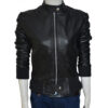 Nina Dobrev Vampire Diaries Bomber Leather Jacket front