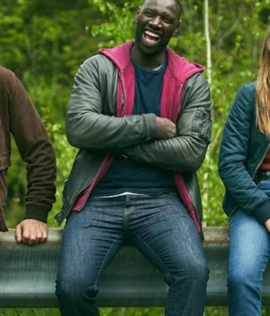 Omar Sy The Takedown Bomber Leather Jacket front