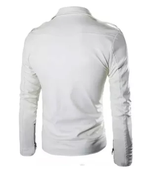 Superfly Kaalan KR Walker White Leather Jacket back