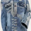 The Kid Laroi Tragic Blue Denim Trucker Jacket close zip