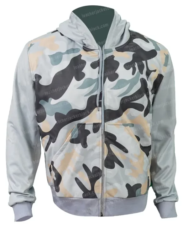 The Lost City Alan White Camo Hoodie Fleece Jacket Front