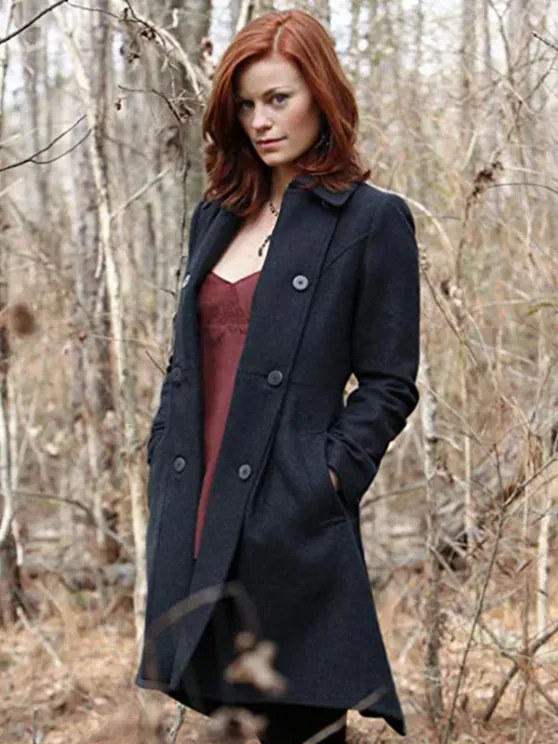 The Vampire Diaries Cassidy Freeman Black Wool Coat front