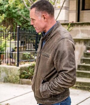 Chicago P.D. Hank Voight Brown Real Leather Jacket front