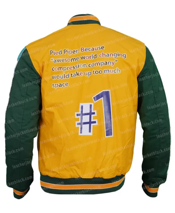 Jared Dunn Silicon Valley Pied Piper Varsity Jacket shoot back side