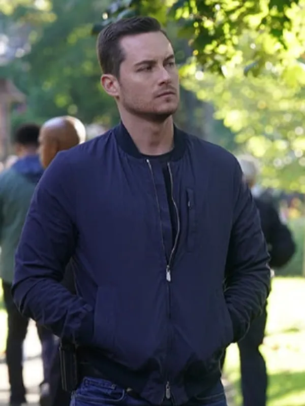 Jay Halstead Chicago P.D. Navy Blue Bomber Cotton Jacket front