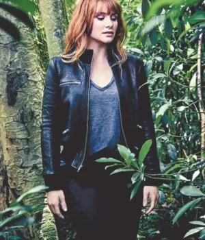 Jurassic World Claire Dearing Cropped Bomber Cotton Jacket front