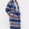 Love Life Claudia Hoffman Blue Plaid Trench Coat side