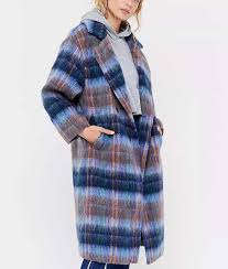 Love Life Claudia Hoffman Blue Plaid Trench Coat side