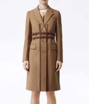 Love Life Darby Carter Brown Wool Trench Coat frotn