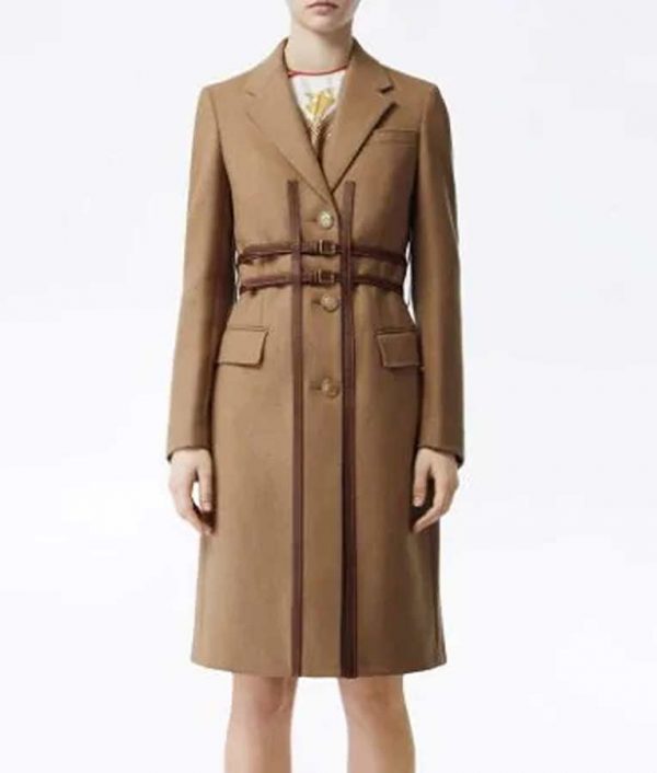 Love Life Darby Carter Brown Wool Trench Coat frotn