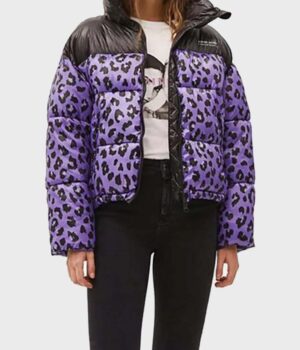Love Life Sara Yang Leopard Polyester Jacket front