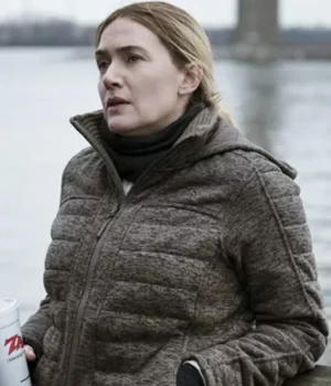 Mare of Easttown Kate Winslet Fleece Hooded Jacket fromnt