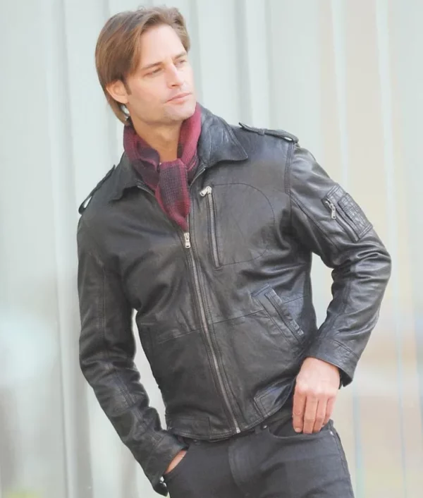 Mission Impossible Ghost Protocol Josh Black Leather Jacket front