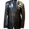 Mission Impossible Tom Cruise Black Real Leather Coat front