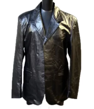 Mission Impossible Tom Cruise Black Real Leather Coat front