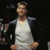 Mission Impossible Tom Cruise Black Real Leather Coat open front