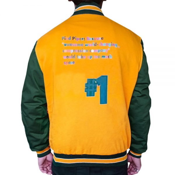 Silicon Valley Jared Dunn Pied Piper Varsity Jacket Back