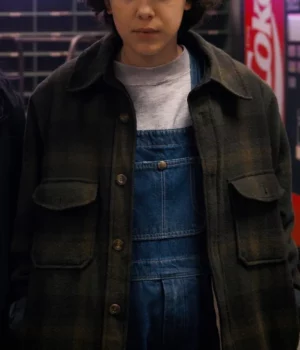 Stranger Things Eleven Wool Plaid Checkered Jacket front