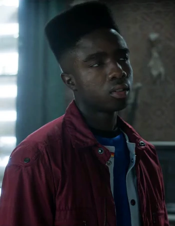 Stranger Things Lucas Sinclair Maroon Cotton Jacket front