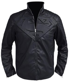 Superman Smallville Black PU Leather Jacket front