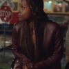 The Lovebirds Issa Rae Real Leather Jacket front