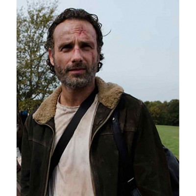 The Walking Dead 5 Rick Grimes Suede Leather Jacket front