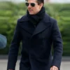 Tom Cruise Mission Impossible Fallout Black Wool Pea Coat front