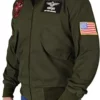 Tom Cruise Top Gun Maverick Green Cotton Bomber Jacket left side