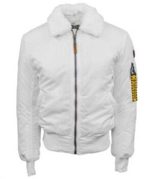 Top Gun Flight B-15 White Bomber Parachute Jacket with out patches front