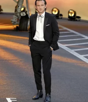 Top Gun Lewis Pullman Royal Premiere Tuxedo Suit front