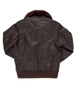Top Gun Maverick Jon Hamm A2 Pilot Leather Sherpa Jacket Back