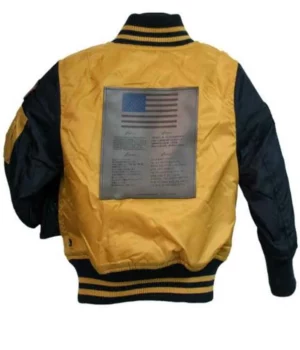Top Gun Yellow and Black Tomcat MA-1 Bomber Cotton Jacket back
