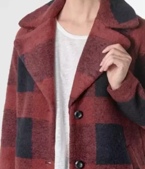 Virgin River Muriel Red Wool Plaid Coat front other front