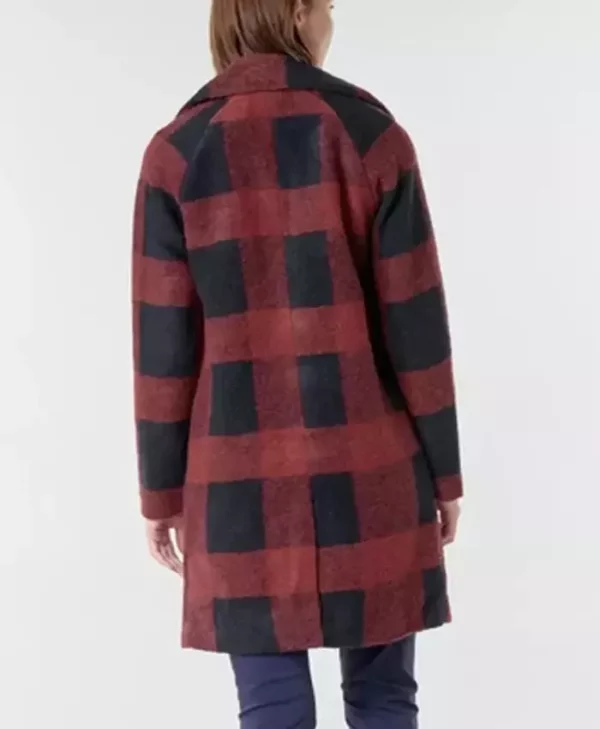 Virgin River Muriel Red Wool Plaid Coat front other front back
