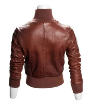 Womens Top Gun Brown Bomber Vintage Jacket back