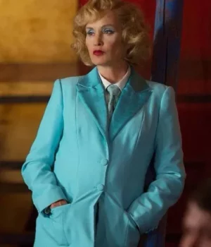 American Horror Story Jessica Lange Wool Blue Coat front