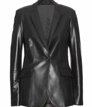 American Horror Story Ursula Real Leather Blazer Coat front